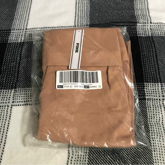 VS PINK TOFFEE FOLDOVER FLARE COTTON LEGGINGS LIMITED EDITION - Picture 9 of 11